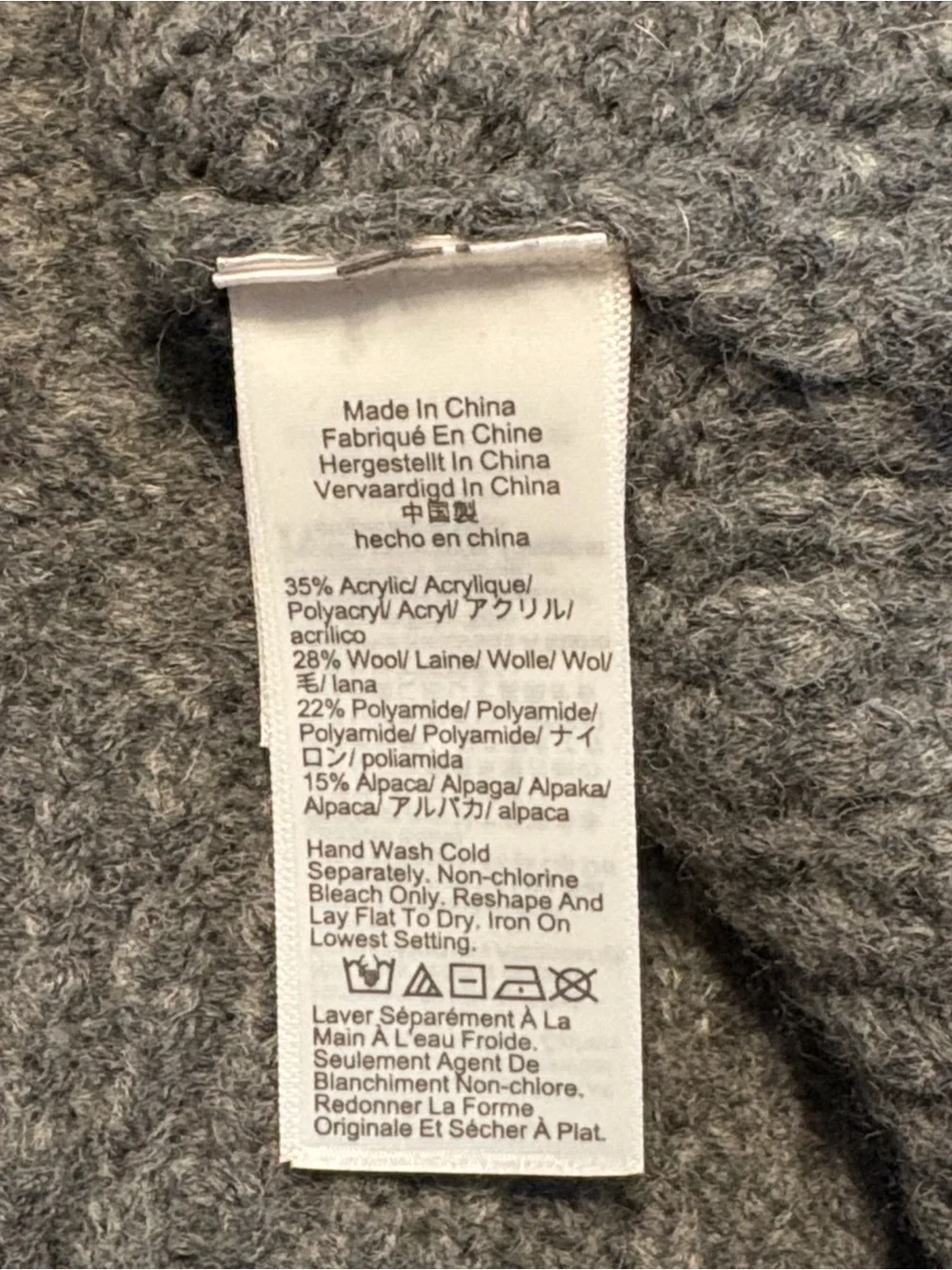 J. Crew Relaxed Cardigan in Textured Yarn Size XS Grey Oversized Wool Layering